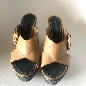 Louis Vuitton open toe platform wedge